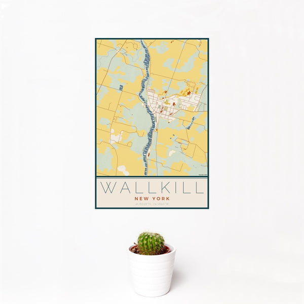 Wallkill - New York Map Print in Woodblock