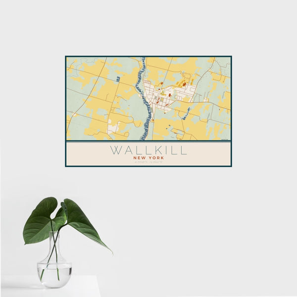 Wallkill - New York Map Print in Woodblock