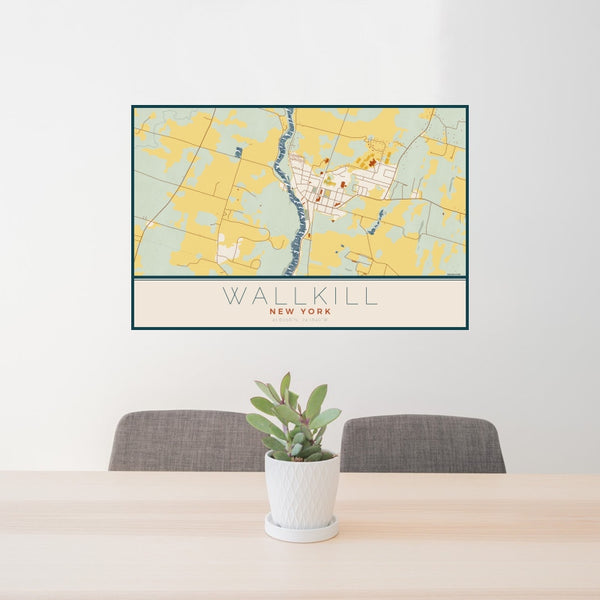 Wallkill - New York Map Print in Woodblock