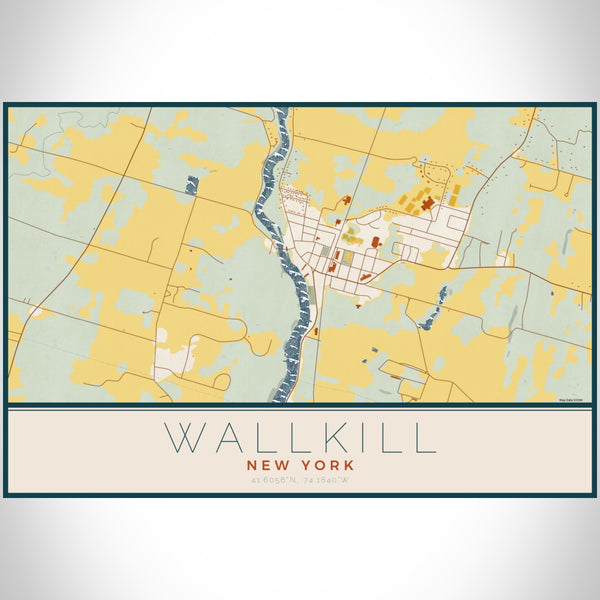 Wallkill - New York Map Print in Woodblock