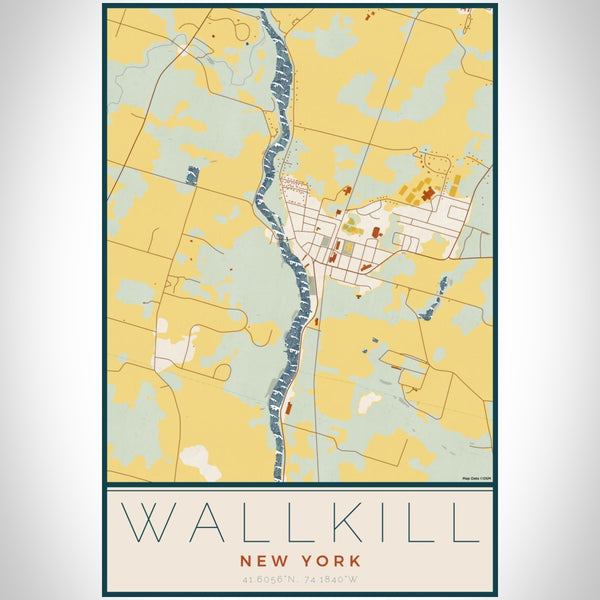 Wallkill - New York Map Print in Woodblock