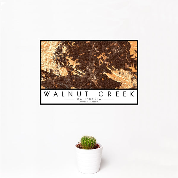 Walnut Creek - California Map Print in Ember