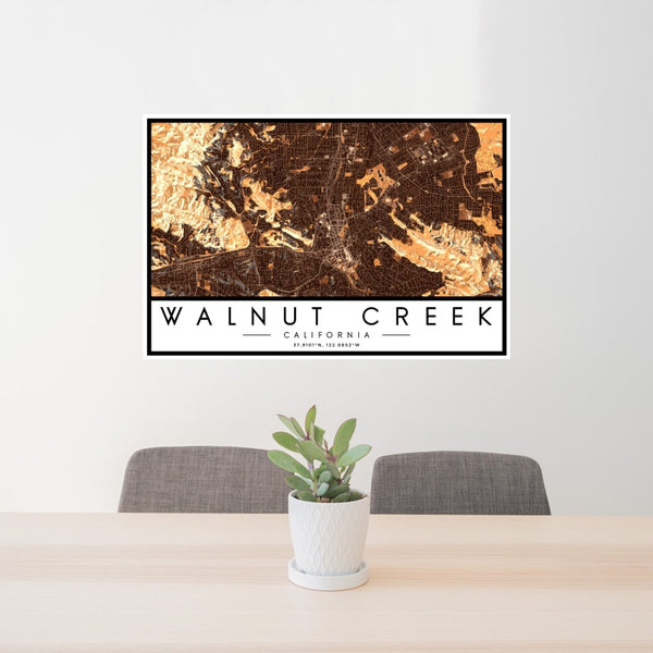 Walnut Creek - California Map Print in Ember
