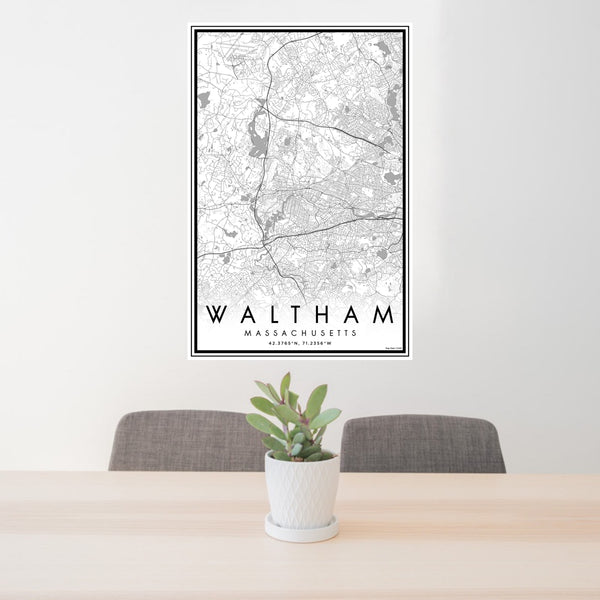 Waltham - Massachusetts Classic Map Print