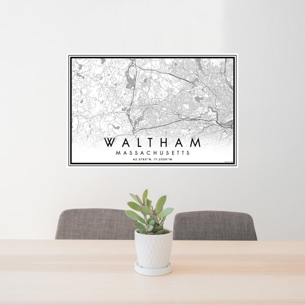 Waltham - Massachusetts Classic Map Print
