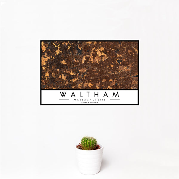 Waltham - Massachusetts Map Print in Ember