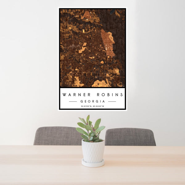 Warner Robins - Georgia Map Print in Ember
