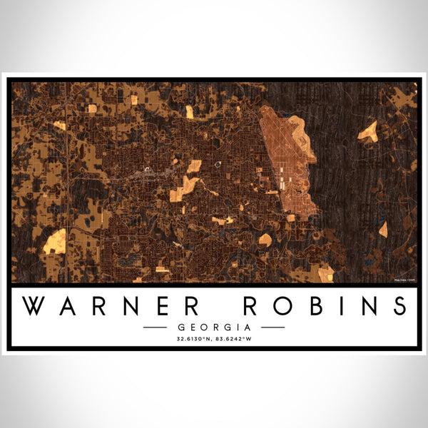 Warner Robins - Georgia Map Print in Ember