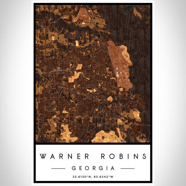 Warner Robins - Georgia Map Print in Ember