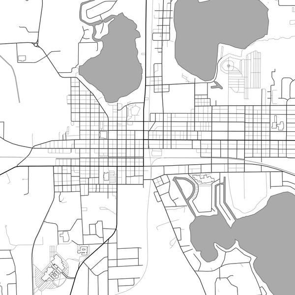 Warsaw Indiana Map Print in Classic Style Zoomed In Close Up Showing Details