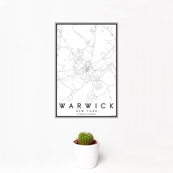 Warwick - New York Classic Map Print