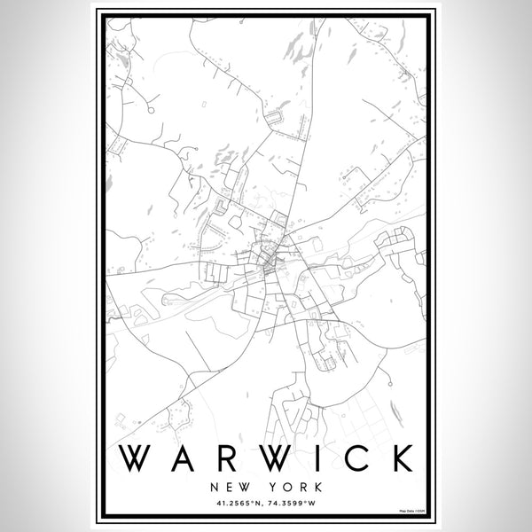 Warwick - New York Classic Map Print