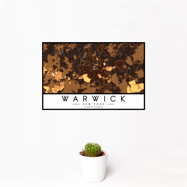 Warwick - New York Map Print in Ember
