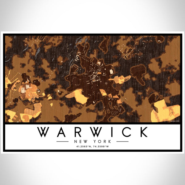 Warwick - New York Map Print in Ember