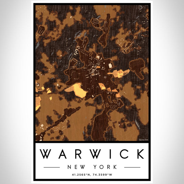 Warwick - New York Map Print in Ember