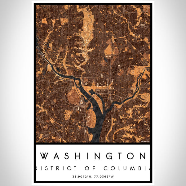Washington - District of Columbia Map Print in Ember