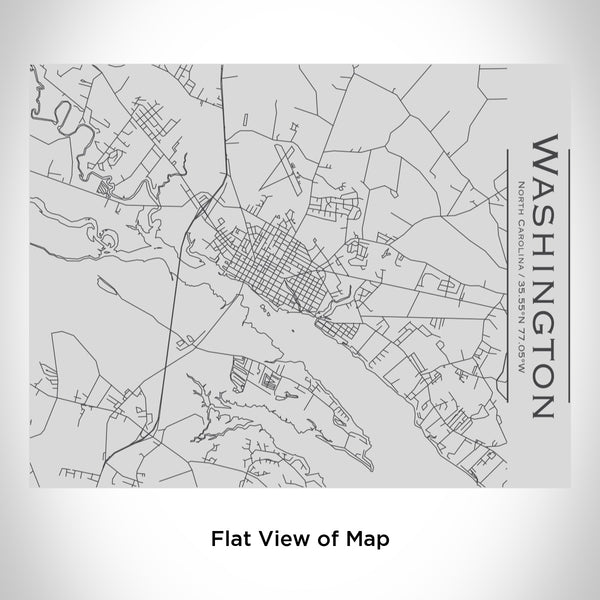Rendered View of Washington North Carolina Map Engraving on 20oz Stainless Steel Insulated Bottle with Bamboo Top