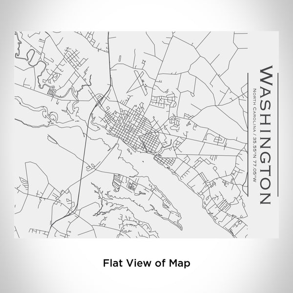 Rendered View of Washington North Carolina Map Engraving on 20oz Stainless Steel Insulated Bottle with Bamboo Top in White