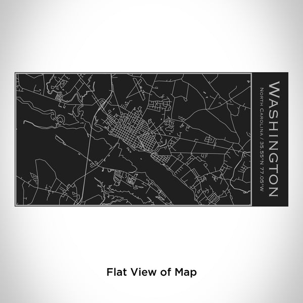 Rendered View of Washington North Carolina Map Engraving on 17oz Stainless Steel Insulated Cola Bottle in Black