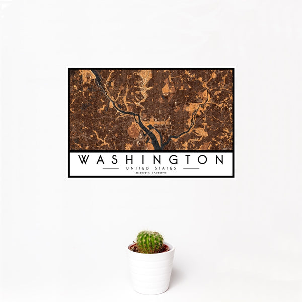 Washington - United States Map Print in Ember