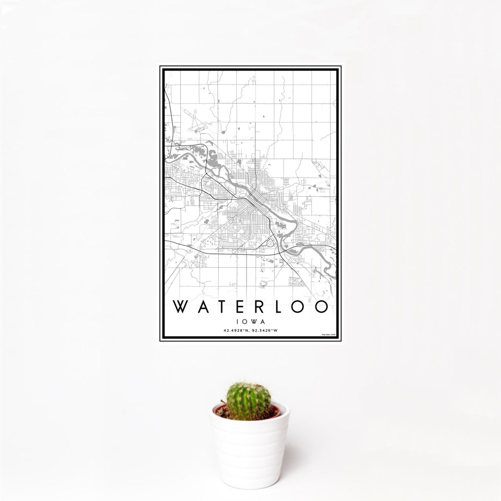 Waterloo - Iowa Classic Map Print