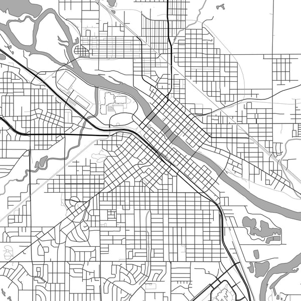 Waterloo - Iowa Classic Map Print