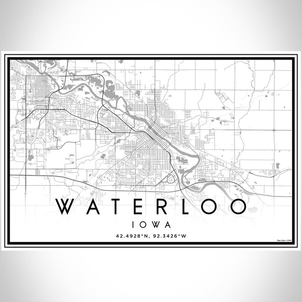 Waterloo - Iowa Classic Map Print
