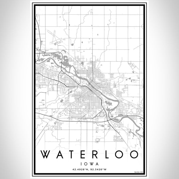 Waterloo - Iowa Classic Map Print