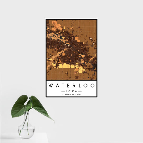 Waterloo - Iowa Map Print in Ember