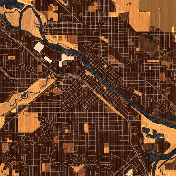 Waterloo - Iowa Map Print in Ember