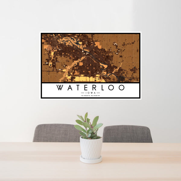 Waterloo - Iowa Map Print in Ember