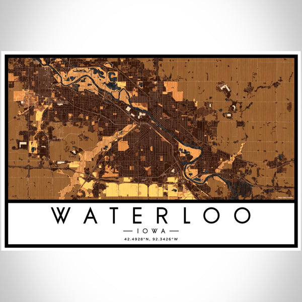 Waterloo - Iowa Map Print in Ember