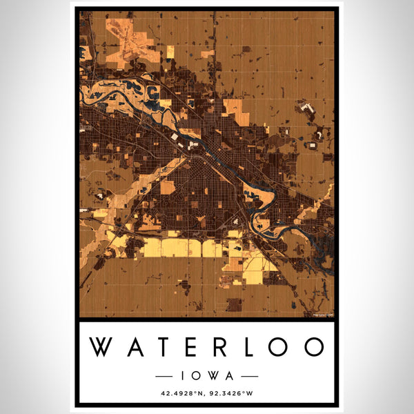 Waterloo - Iowa Map Print in Ember