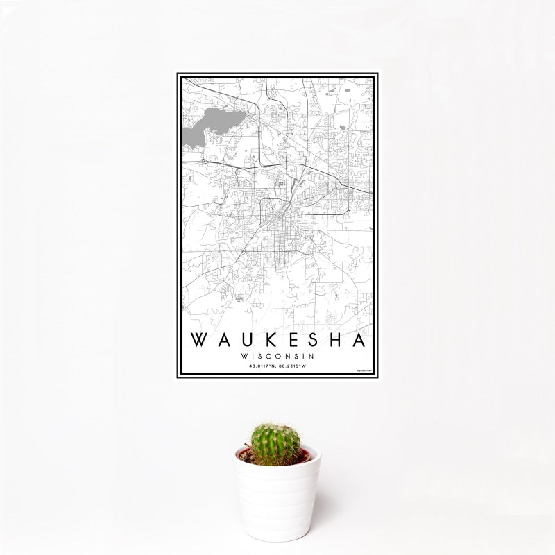 Waukesha - Wisconsin Classic Map Print