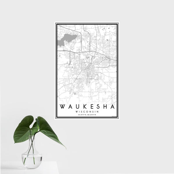 Waukesha - Wisconsin Classic Map Print