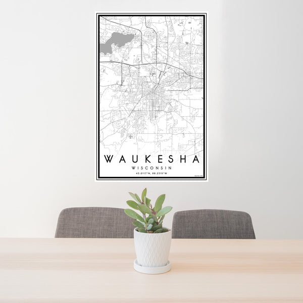 Waukesha - Wisconsin Classic Map Print