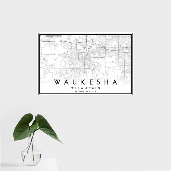 Waukesha - Wisconsin Classic Map Print