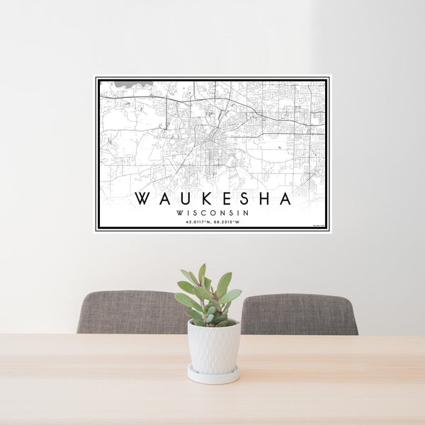 Waukesha - Wisconsin Classic Map Print