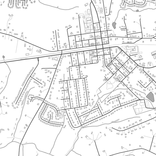 Waxhaw North Carolina Map Print in Classic Style Zoomed In Close Up Showing Details