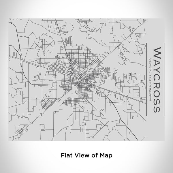Rendered View of Waycross Georgia Map Engraving on 20oz Stainless Steel Insulated Bottle with Bamboo Top