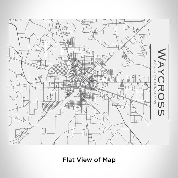 Rendered View of Waycross Georgia Map Engraving on 20oz Stainless Steel Insulated Bottle with Bamboo Top in White