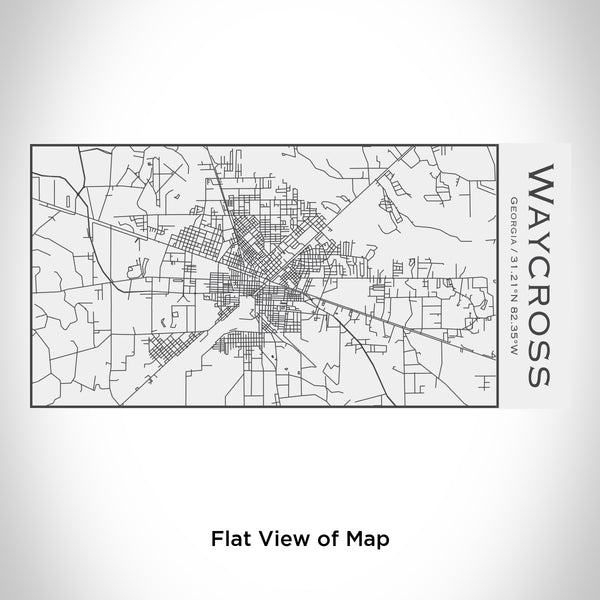 Rendered View of Waycross Georgia Map Engraving on 17oz Stainless Steel Insulated Cola Bottle in White