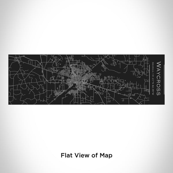 Rendered View of Waycross Georgia Map Engraving on 10oz Stainless Steel Insulated Cup with Sliding Lid in Black