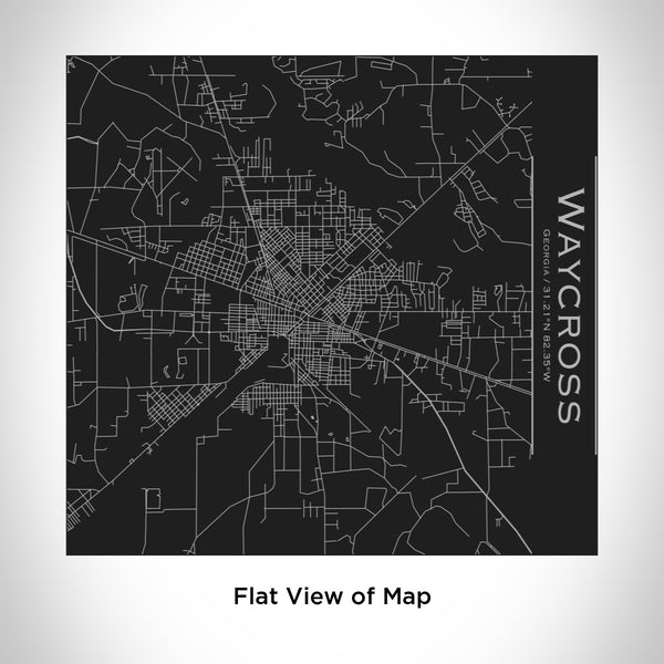 Rendered View of Waycross Georgia Map Engraving on 17oz Stainless Steel Insulated Tumbler in Black