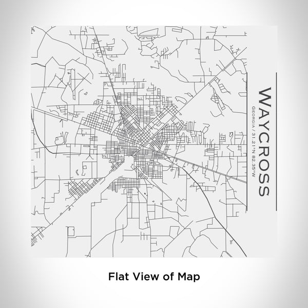 Rendered View of Waycross Georgia Map Engraving on 17oz Stainless Steel Insulated Tumbler in White