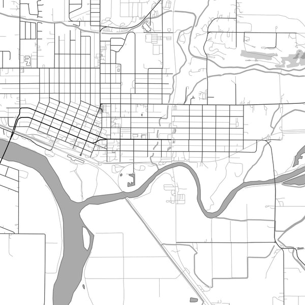 Weiser Idaho Map Print in Classic Style Zoomed In Close Up Showing Details