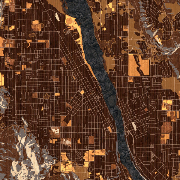 Wenatchee - Washington Map Print in Ember