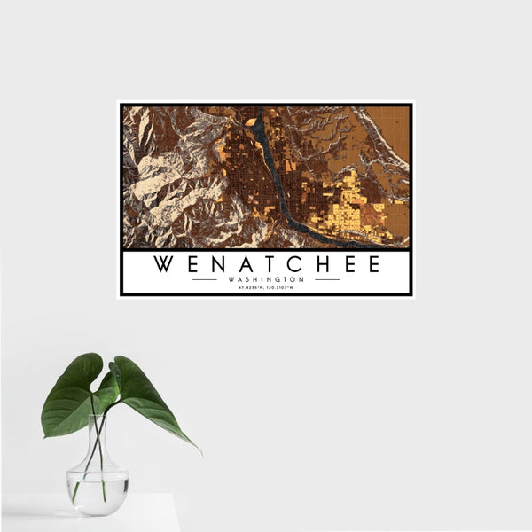 Wenatchee - Washington Map Print in Ember