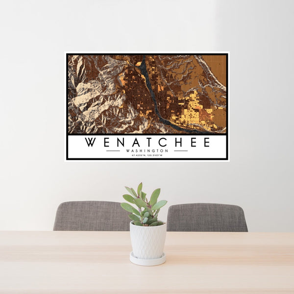 Wenatchee - Washington Map Print in Ember