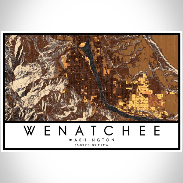 Wenatchee - Washington Map Print in Ember